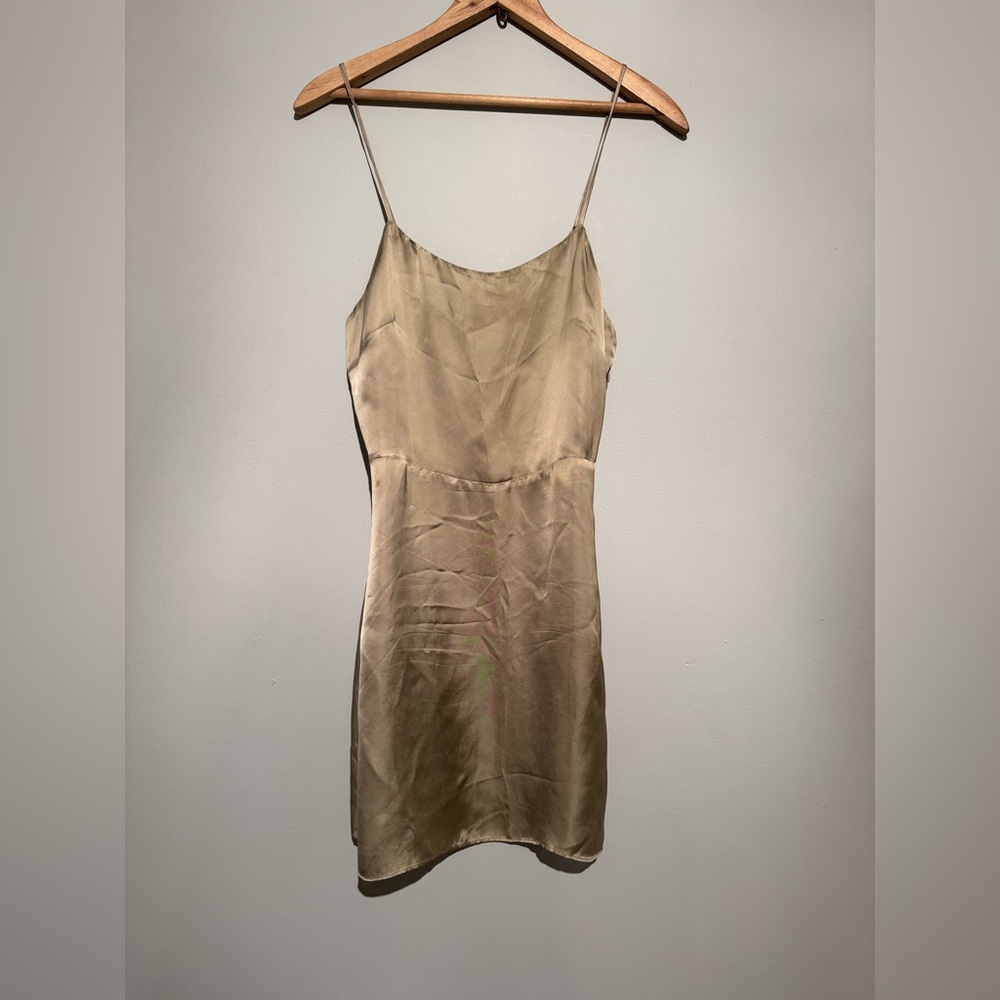 Aritzia champagne slip dress
